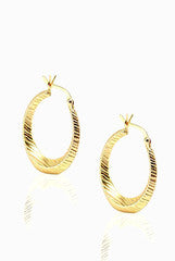 LeCalla Textured Golden Hoop Earrings