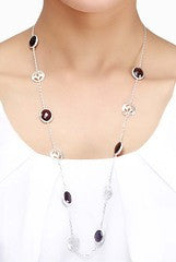 LeCalla Matte Silver Long Necklace