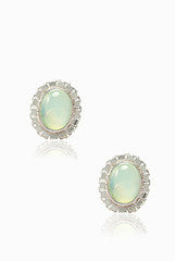 LeCalla Aqua Chalcedony Stud Earrings
