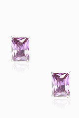 LeCalla Sparkling Purple Stud Earrings