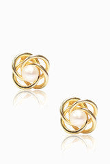 LeCalla Pearl Delight Love Knot Earrings