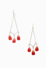 LeCalla Red Tassel Earrings
