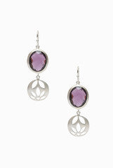LeCalla Purple Glass Dangler Earrings
