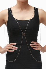 LeCalla Rose Gold Chevron Body Chain