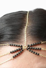 LeCalla Black Beads Head Chain