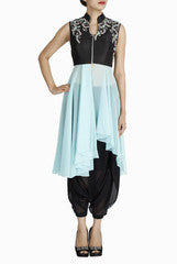 Regalia Blue and Black Straight Suit