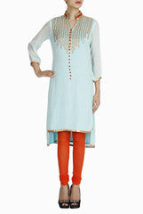 Regalia Powder Mint Green Straight Kurti