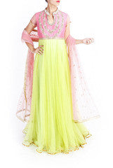 Lotus Chakra Green Net Gown