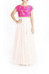 Lotus Chakra Pink Net Gown