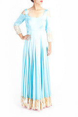 Lotus Chakra blue Anarkali
