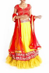 Lotus Chakra Yellow Lehanga