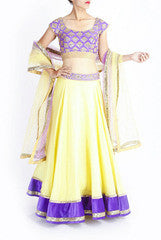 Lotus Chakra Peach And Purple Lehanga