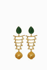 Masaya Green And Gold Earrings