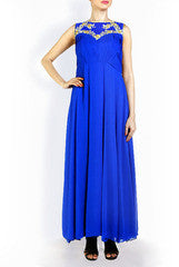 I AM's Blue Embroidered Gown