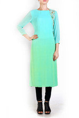 I AM's Embroidered Shaded Green Kurta