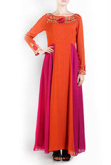 I AM's Dual Colored Embroidered Anarkali
