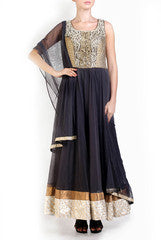 I AM's  Grey Emroidered Anarkali