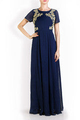 I AM's Blue Embroidered Anarkali