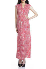 Mansa Red Button Down Maxi Dress