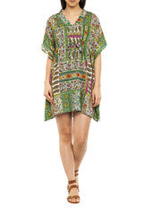 Mansa Green Paisley Print Kaftan