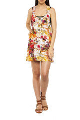 Mansa Orange Floral Print Dress