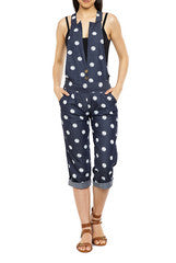 Mansa Blue With White Dotted Denim Dungaree