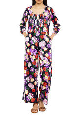 Mansa Navy Floral Print Jumpsuit