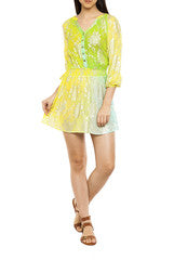 Mansa Ombre Dyed In yellow, Sea Green Tunic