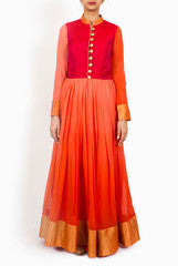Merise Peach OmbrÃ© Gown