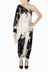 Nikita Mhaisalkar White Matte Print of Life Dress