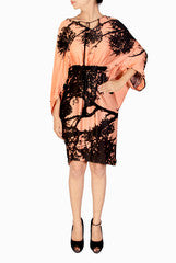 Nikita Mhaisalkar Peach and Black Dress