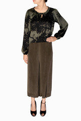 Nikita Mhaisalkar Black Print Top With Culottes