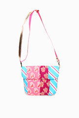Mystiqual Designs Pink And Blue Sling Purse