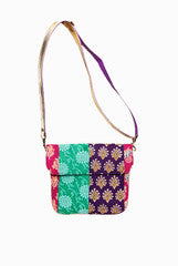 Mystiqual Designs Green and Blue Printed Sling Purse