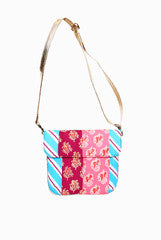 Mystiqual Designs Pink And Blue Sling Purse