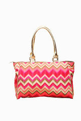 Mystiqual Designs pink Chevron Print Handbag