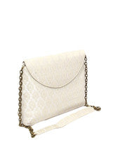 Mystiqual Designs White Color Chickan Handbags