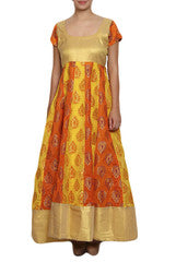 Mystiqual Designs Yellow & Orange Anarkali