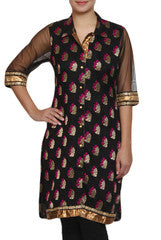 Mystiqual Designs Black Brocade Kurtis