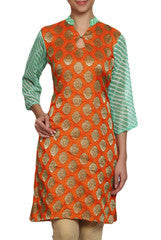 Mystiqual Designs Orange & Green Kurti