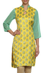 Mystiqual Designs Yellow & Green Kurti