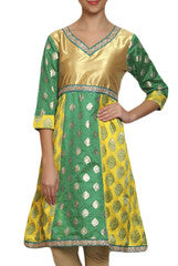 Mystiqual Designs Yellow & Green Kurti
