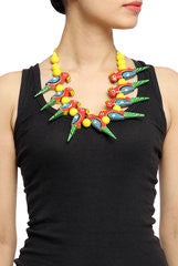 Niharika Pandey Wooden Bird Necklace