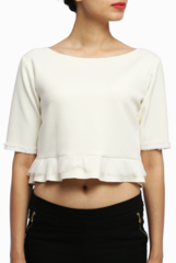 Nikarika Pandey White Crop Top