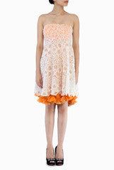 Niharika Pandey Strapless Lace Dress