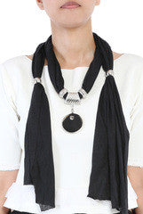Niharika Pandey Black Crochet Necklace Scarf