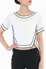 Niharika Pandey Black and White Crop Top