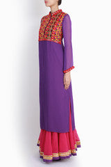 Niharika Pandey Purple Sharara with Mirror work