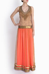 Niharika Pandey Golden Sequin Work Gown