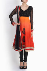 Niharika Pandey Orange & Black Anarkali